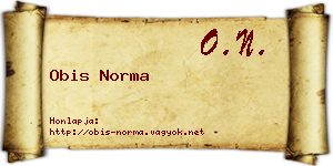 Obis Norma névjegykártya